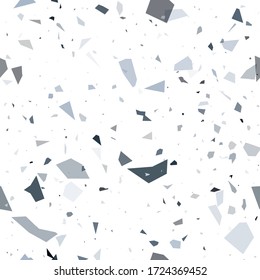 Terrazzo flooring vector seamless pattern. Modern vector illustration for fabric print, wrapping paper, flooring. Classic venetian terrazzo style of floor of natural stone, granite, quartz