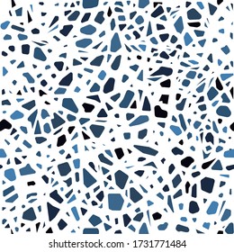 Terrazzo flooring vector seamless pattern. Modern vector illustration for fabric print, wrapping paper, flooring. Classic venetian terrazzo style of floor of natural stone, granite, quartz