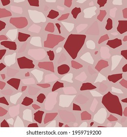 Terrazzo flooring vector seamless pattern. Classic venetian terrazzo style of floor of  stone, granite, quartz