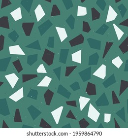 Terrazzo flooring vector seamless pattern. Classic venetian terrazzo style of floor of stone, granite, quartz.