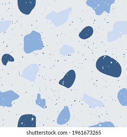 Terrazzo flooring vector seamless pattern. Classic venetian terrazzo style of floor of stone, granite, quartz.
