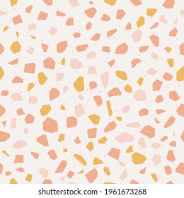 Terrazzo flooring vector seamless pattern. Classic venetian terrazzo style of floor of stone, granite, quartz.