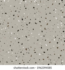 Terrazzo flooring vector seamless pattern. Classic venetian terrazzo style of floor of stone, granite, quartz.