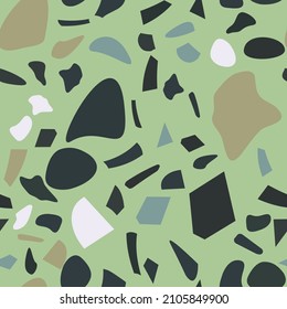 Terrazzo flooring vector seamless pattern. Graphic modern pattern.  Seamless vector background.