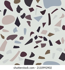 Terrazzo flooring vector seamless pattern. Graphic modern pattern.  Seamless vector background.