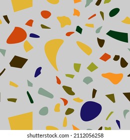 Terrazzo flooring vector seamless pattern. Graphic modern pattern.  Vector illustration. 