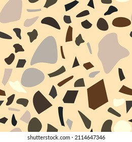 Terrazzo flooring vector seamless pattern. Graphic modern pattern.  Seamless vector background.