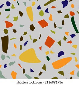 Terrazzo flooring vector seamless pattern. Vintage style. Graphic modern pattern.  Seamless vector background.