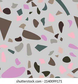 Terrazzo flooring vector seamless pattern. Vintage style. Graphic modern pattern.  Seamless vector background.