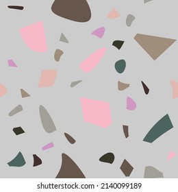 Terrazzo flooring vector seamless pattern. Graphic modern pattern.  Vector illustration. 