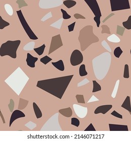 Terrazzo flooring vector seamless pattern. Vintage style.