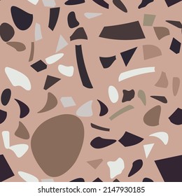 Terrazzo flooring vector seamless pattern. Vintage style. Graphic modern pattern.  Seamless vector background.