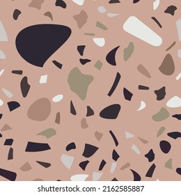Terrazzo flooring vector seamless pattern. Graphic modern pattern.  Vector illustration. 