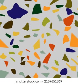 Terrazzo flooring vector seamless pattern. Vintage style. Graphic modern pattern.  Vector illustration. 