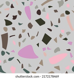 Terrazzo flooring vector seamless pattern. Graphic modern pattern.  Vector illustration. 