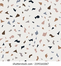 Terrazzo flooring vector seamless pattern pastel. Texture of classic Italian type of floor in Venetian style composed of natural stone, granite, quartz, marble, glass and concrete