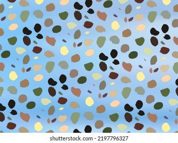 Terrazzo flooring vector seamless pattern in gradient blue colors.