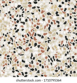 Suelo de terrazo, de color blanco transparente. Textura de fondo gris. Diseño abstracto vectorial para impresión en el suelo, pared o textil