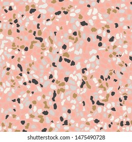 Terrazzo flooring,pink seamless pattern background texture. Abstract vector design for print on floor, wall, tile or textile