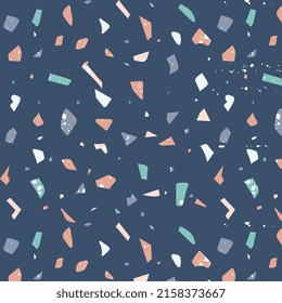 Terrazzo geometric style seamless pattern. Fabric pattern, textile pattern