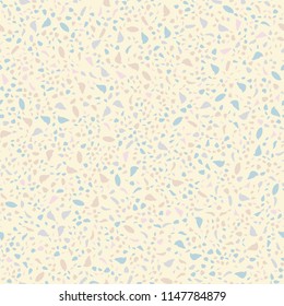 Terrazzo geometric texture. Seamless pattern with colorful splinters. Creative illustration for textile or book covers, manufacturing, wallpapers, print, gift wrap, flooring