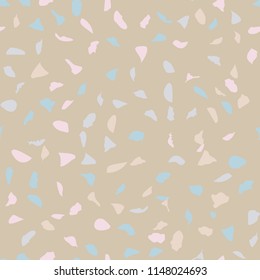 Terrazzo geometric texture. Seamless pattern with colorful splinters. Creative illustration for textile or book covers, manufacturing, wallpapers, print, gift wrap, flooring