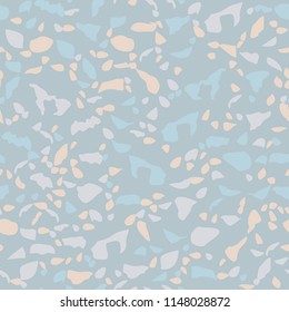 Terrazzo geometric texture. Seamless pattern with colorful splinters. Creative illustration for textile or book covers, manufacturing, wallpapers, print, gift wrap, flooring