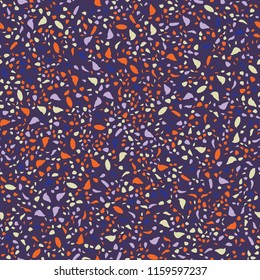 Terrazzo geometric texture. Seamless pattern with colorful splinters. Creative illustration for textile or book covers, manufacturing, wallpapers, print, gift wrap, flooring