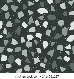 Terrazzo geometric texture. Seamless pattern with colorful splinters. Creative illustration for textile or book covers, manufacturing, wallpapers, print, gift wrap, flooring
