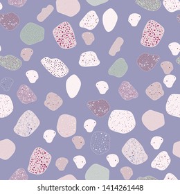 Terrazzo geometric texture. Seamless pattern with colorful splinters. Creative illustration for textile or book covers, manufacturing, wallpapers, print, gift wrap, flooring