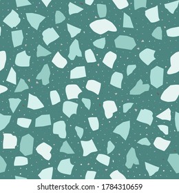 Terrazzo geometric texture. Seamless pattern with colorful splinters. Creative illustration for textile or book covers, manufacturing, wallpapers, print, gift wrap, flooring