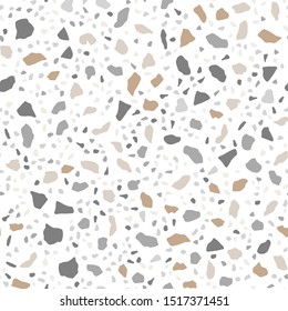 Terrazzo granite floor texture. Vector abstract background. Colorful geometric seamless pattern in 80's-90's styles.