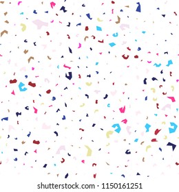 Terrazzo handcrafted seamless pattern. Abstract venetian vector background. Chaotic pastel colourful surface design.