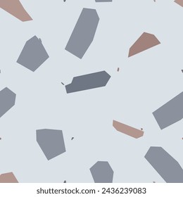 Terrazzo imitation seamless pattern. Realistic marble texture with stone fragments