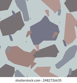 Terrazzo imitation seamless pattern. Realistic marble texture with stone fragments. Modern minimalistic floor tile for interior decoration. Trendy abstract illustration.