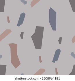 Terrazzo imitation seamless pattern. Realistic texture floor tile for interior decoration. Abstract vector illustration.