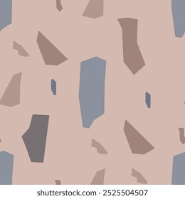 Terrazzo imitação padrão sem costura. Telha de piso de textura realista para decoração de interiores. Ilustração vetorial abstrata.