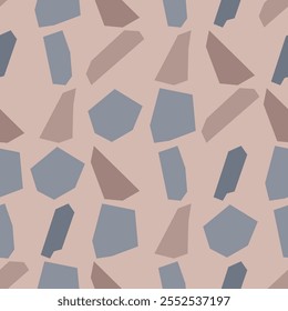 Terrazzo imitation seamless pattern. Realistic texture floor tile for interior decoration. Abstract vector illustration.