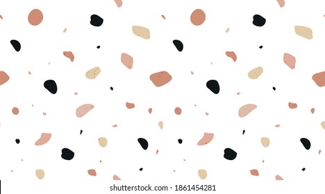 Patrón ininterrumpido de imitación de Terrazzo. Fondo de textura de piedra colorida a la moda.