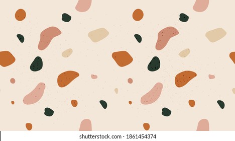 Patrón ininterrumpido de imitación de Terrazzo. Fondo de textura de piedra colorida a la moda.