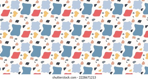 Patrón de suelo de mármol Terrazo utilizado para papel pintado, artesanía meticulosa, fondo de patrón de piedra para diseño arquitectónico, Baldosas y telas de diseño, ilustración vectorial abstracta.