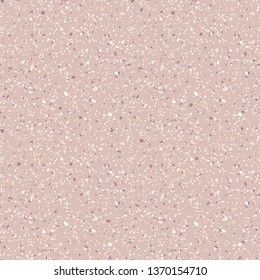 Terrazzo marble seamless pattern. Vector texture of mosaic floor with natural stones, granite, marble, quartz, limestone, colored glass, concrete. Terazzo flooring. Sandy background in pastel colors