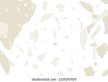 Terrazzo modern abstract template. Beige texture of classic italian flooring. Background made of stones, granite, quartz, marble, concrete.  Venetian terrazzo trendy vector backdrop