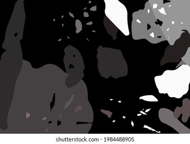 Terrazzo modern abstract template. Black and beige texture of classic italian flooring. Background made of stones, granite, quartz, marble, concrete.  Venetian terrazzo trendy vector backdrop