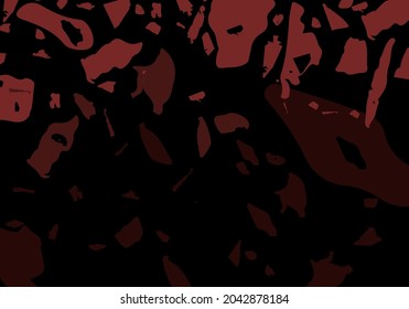 Terrazzo modern abstract template. Black and red texture of classic italian flooring. Background made of stones, granite, quartz, marble, concrete.  Venetian terrazzo trendy vector backdrop