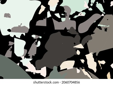 Terrazzo modern abstract template. Black, green and pink texture of classic italian flooring. Venetian terrazzo trendy vector backdrop Background made of stones, granite, quartz, marble, concrete. 