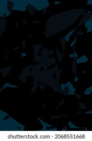 Terrazzo modern abstract template. Black and blue texture of classic italian flooring. Venetian terrazzo trendy vector backdrop Background made of stones, granite, quartz, marble, concrete. 