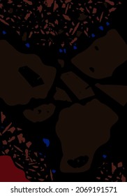 Terrazzo modern abstract template. Black and red texture of classic italian flooring. Venetian terrazzo trendy vector backdrop Background made of stones, granite, quartz, marble, concrete. 