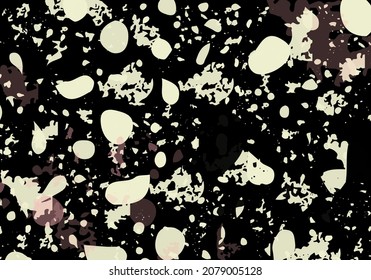 Terrazzo modern abstract template. Black and beige texture of classic italian flooring. Venetian terrazzo trendy vector backdrop Background made of stones, granite, quartz, marble, concrete. 