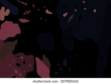 Terrazzo modern abstract template. Black and red texture of classic italian flooring. Venetian terrazzo trendy vector backdrop Background made of stones, granite, quartz, marble, concrete. 